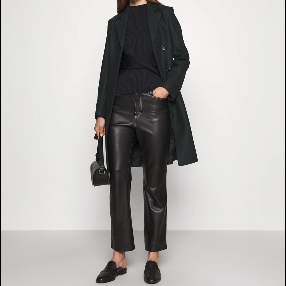 📸Classic Chic Double Breasted Button Down Smokey Grey Coat Warm & Cozy Style🧥 - Picture 4 of 15